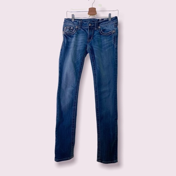 MISS Me Low Rise Skinny Jeans Medium Wash Detailed Pockets Style JS5014532 - Picture 1 of 11